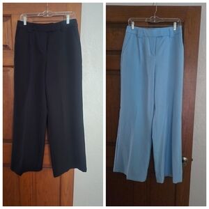 Women's Black and Blue Wide Leg Pants